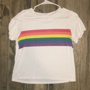 Forever 21 tee rainbow/white